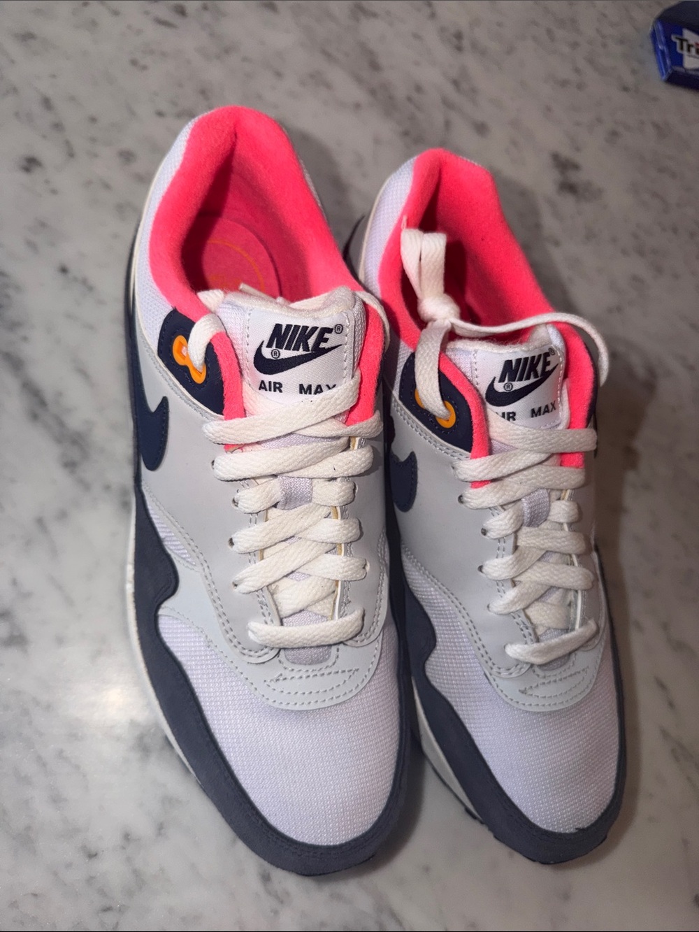 Nike Air Max — White Sneakers with Pink and Navy Accents